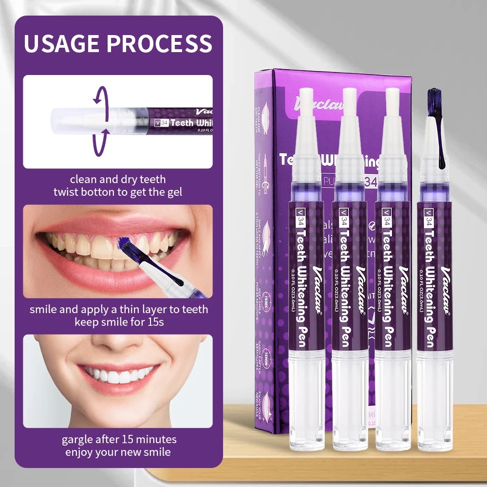 Vaclav V34 Purple Teeth Whiten - Teeth Whitening Essence review and price